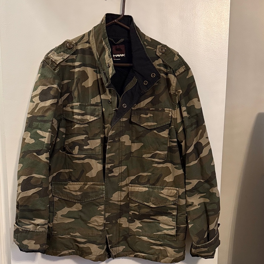 Tony Hawk Green Camouflage Military Jacket